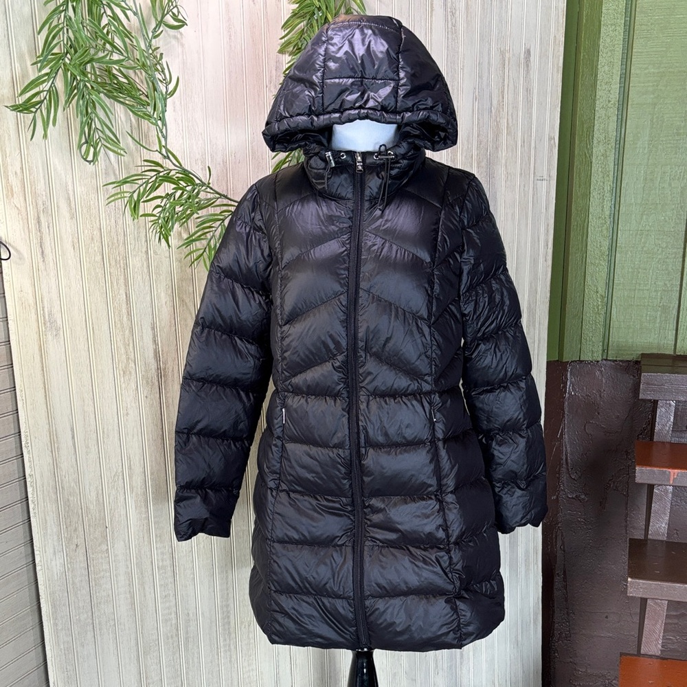 Ralph Lauren Black Puffer Mid Length Coat with Hood, 90% Down, Medium, NWOT